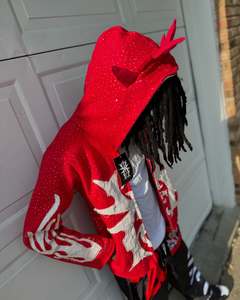 Sudadera con capucha Fabricantes Logotipo personalizado Rhinestone Lavado ácido Vintage Puff Impresión Sudadera con capucha Oversized Heavyweight Zip up Hoodies Hombres - Product Image 5