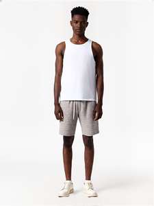 Shorts cargo pour homme, taille mi-haute, devant plat, extensible, respirant, en spandex/coton, imprimé lettres, cordon de serrage, coupe décontractée, poches, extérieur - Product Image 3