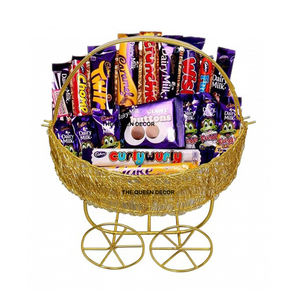 ขายส่งตะกร้าของขวัญงานแต่งงาน ดีไซน์เก๋ ทันสมัย ทำจากลวดโลหะคุณภาพพรีเมียม ชุบทองเกรดสูง - Product Image 6