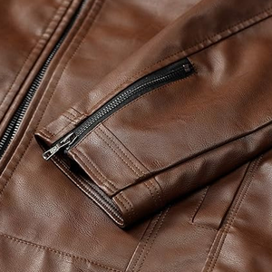 Veste en cuir décontractée pour homme, best-seller, élégante pour l'hiver, avec fermeture éclair, tailles XS, meilleur prix, veste pour homme - Product Image 4