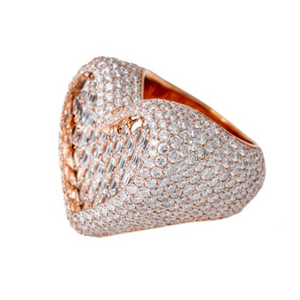 Iced Out Heart <b>Silver</b> <b>Ring</b> Iced Out VVS Moissanite Diamond hip Hop Luxury <b>Statement</b> <b>Ring</b> Gift For Women Men Love - Product Image 3