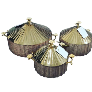 Plat de casserole d'affichage de dessert de nourriture de conception attrayante plat de casserole de finition de cuivre d'acier inoxydable de haute qualité pour l'usage de partie - Product Image 6