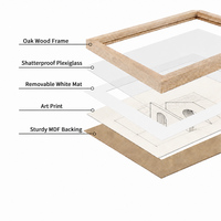 Cadre photo A4 en bois avec impression UV pour mur, personnalisable, en verre, décoration intérieure, durable, léger, cadre photo personnalisé pour table