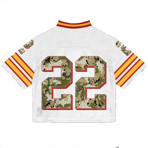 เสื้อยืดพิมพ์ลายตาข่ายระบายอากาศไซส์ใหญ่พิเศษสำหรับผู้ชายใส่ได้ทั้งชายและหญิงเสื้อยืดแนวสตรีทสไตล์วินเทจอเมริกันฟุตบอลเสื้อสำหรับใส่ออกกำลังกายในฤดูร้อน - Product Image 2