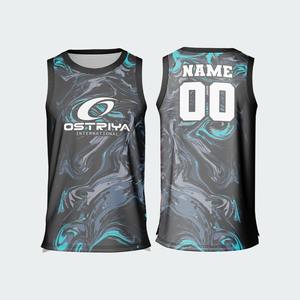 Maillot de basket-ball personnalisé à faible MOQ, nom d'équipe, été, sans manches, sublimation, pour unisexe - Product Image 2