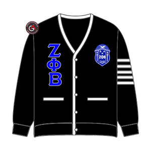 Cárdigans Acrílicos para Mujer con Bordado Zeta Phi Beta Finer |   Suéter Cárdigan Personalizado Bordado de la Hermandad ZOB para Mujer - Product Image 2