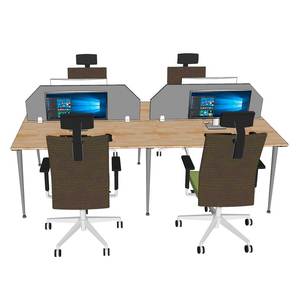 โต๊ะทำงานแบบคลัสเตอร์ 4 ที่นั่ง รุ่นร่วมสมัย ขนาด 240x120 ซม. ทำจากไม้เมลามีนและยาง ระบบ CONE รุ่น HBCO064 เฟอร์นิเจอร์สำนักงานทันสมัย - Product Image 3