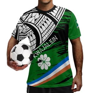 独占カスタマイズポリエステルメンズサッカートッププリントオンデマンドMarshall Islands Kwajalein Tシャツシンプルでスタイリッシュ - Product Image 5