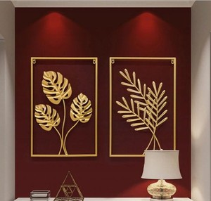 New Premium 2-Ginkgo Metal Leaf Wall Art Set Premium Metal Framed Wall Art for Living Room/Bedroom/Hotels Easy Hanging <b>Birthday</b> - Product Image 1