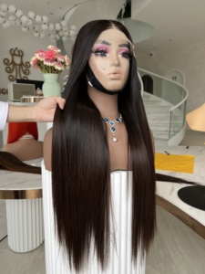 List Wholesale 30 Inches Vietnamese Remy Hair <b>Wig</b> Transparent Lace <b>Wig</b> Cuticle Aligned 200% Density - Product Image 2