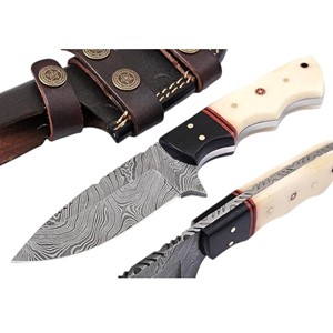 Couteau de chasse artisanal en acier Damas de haute qualité, style européen, manche en os, personnalisable, service OEM disponible, garantie 3 ans - Product Image 1