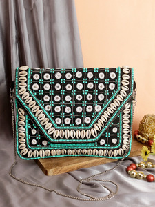 Bolso hecho a mano Banjara bordado Boho indio Vintage elegante bolso con flecos para mujer POR ARTESANÍA DE LUJO - Product Image 2