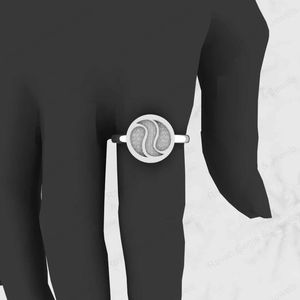 925 Sterling Silver Yin Yang Symbol Blank Bezel Semi Mount Setting <b>Ring</b> Good <b>for</b> Resin <b>Ashes</b> Work Keepsake Breastmilk Jewelry - Product Image 6