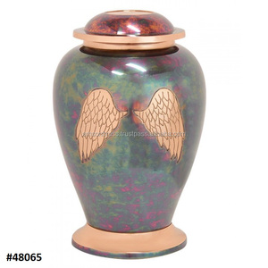 Classic Metal Brass MOP <b>Keepsake</b> Adult Urn Brass Cremation Urn Human <b>Ashes</b> Floral Cremation Urns - Product Image 6