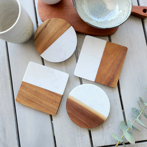 Wholesale <b>Marble</b> <b>Coaster</b> Bar Office-Desktop Protection Brass Leaf Shaped Beverages Tabletop Protection <b>Coaster</b> - Product Image 3