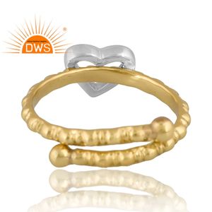 แหวนหัวใจชุบทอง18K ทำจากทองเหลืองออกแบบให้เป็นของขวัญสำหรับผู้หญิงผู้จัดจำหน่ายเครื่องประดับออกแบบได้ตามที่ต้องการ - Product Image 2