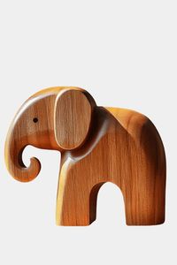 <b>Rustic</b> Wooden Elephant Figurine Handmade Minimalist Animal Statue Decorative Wooden Sculpture Natural Wood Elephant <b>Decor</b> - Product Image 3