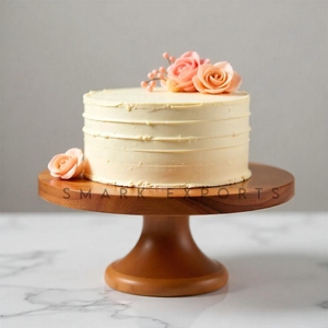 Elegante Soporte para Tartas de Madera Hecho a Mano, Base Natural para Exhibición de Postres en Fiestas, Bodas y Eventos Especiales - Product Image 1