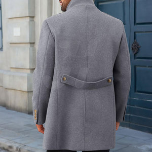 Abrigo largo con botones para hombres con acabado elegante y abrigo de invierno informal para hombres de longitud larga - Product Image 4