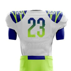 Uniformes de Fútbol Americano Personalizados al por Mayor con Logotipo, Conjuntos Cortos 100% Poliéster de Secado Rápido, Transpirables, con Estampado Sublimado para Todas las Temporadas - Product Image 5