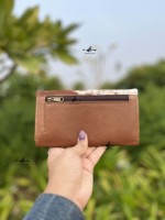 Dompet Kulit Sapi Asli Gaya Barat, Tas Selempang Kulit, Dompet Kulit Berbulu Coklat Gaya Barat, Hadiah