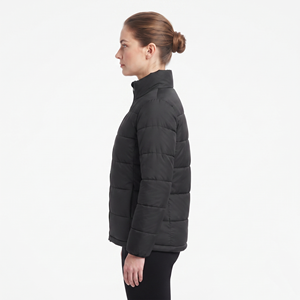 Women's European Size Waterproof <b>Crop</b> Puffer <b>Jacket</b> with Long Sleeves and Stand Collar Winter Bubble <b>Jackets</b> for Keeping Warm - Product Image 2