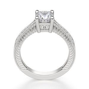 Ensemble de pavés de diamants de taille princesse classique pour femmes, bague d'anniversaire, plaqué or pour les occasions de mariage - Product Image 4