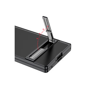 Étui transparent pour Samsung Galaxy Z Fold 7 avec protection de l'appareil photo et support Zore Lego, styles translucides argentés - Product Image 4