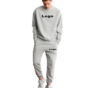 Logo personnalisé Hommes Casual Survêtements Pullover Crewneck Sweat Stacked Jogger Survêtement Heavyweight Sweatsuits - Product Image 1