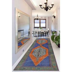 Tapis imprimé motif Kilim : Décoration antique, turc, petit format, cadeau, salon, avec poils doux - Product Image 1