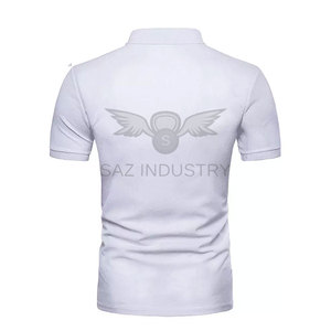 2023 hombres blancos hechos a medida de alta calidad para camiseta de Polo servicio OEM tela de punto de patrón sólido suministro directo de fábrica - Product Image 6