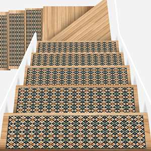 Ethnic Step Rug, Green Rug, Orange Rug, Modern Printed Rug,Goblen - Product Image 4