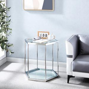 Silver Stainless Steel End Side <b>Table</b> With <b>Glass</b> <b>Top</b> <b>Coffee</b> <b>Table</b> Luxury With Marble <b>Top</b> Hot Selling Latest Designs - Product Image 4