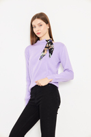 Fabricante de ropa de mujer Bufanda de manga larga Cuello Prendas de punto Suéter Otoño Invierno Nuevo estilo Prendas de punto Oportunidad al por mayor