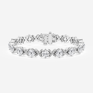 Rose Gold Plated Moissanite <b>Bracelet</b> in <b>Sterling</b> <b>Silver</b> with Designer Sparkle Round Cut Diamond Jewelry for Party and Gifting - Product Image 2
