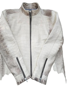 แจ็กเก็ตหนังจระเข้สำหรับผู้ชายแจ็คเก็ตหนังแฟชั่นใหม่สำหรับผู้ชายเสื้อแจ็คเก็ตหนังกันลม - Product Image 2