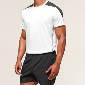 Camiseta a cuadros personalizada OEM de altos estándares de producción, Camiseta deportiva negra de algodón 100% anticontracción para hombre para exportación - Product Image 2