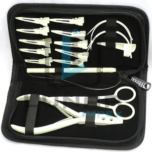 Mini Kit de herramientas de peluquería en Color blanco crema con estuche de cuero de PVC negro mejor para el entrenamiento de extensiones de cabello - Product Image 6