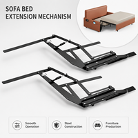 Mécanisme de canapé-lit escamotable dissimulé en acier robuste avec cadre d'extension à charnière pliante pour un gain de place dans les meubles de salon