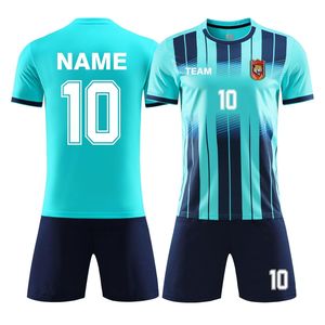 ชุดฟุตบอล 7 คน ขายดีที่สุด เสื้อและกางเกงขาสั้นผ้าตาข่ายระบายอากาศ ป้องกันแบคทีเรีย สวมใส่สบาย พร้อมปักชื่อทีมได้ ดีไซน์ทันสมัย สำหรับผู้ใหญ่ 男女  ใช้ได้ - Product Image 4