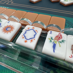 Custom Melamine <b>Mahjong</b> Pink Plastic American <b>Mah</b> <b>Jongg</b> Game Set Hand Painting <b>Mahjong</b> Tiles - Product Image 5