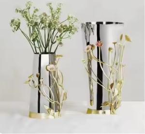 Modern Stainless Steel Metal <b>Vases</b> Unique Home Decor Modern <b>Table</b> <b>Vase</b> Minimalist Western <b>Vase</b> Coastal Iron Flower <b>Vase</b> - Product Image 5