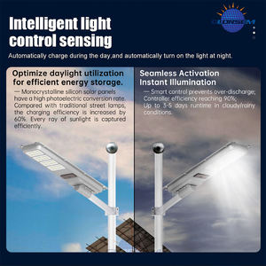 Lampe solaire tout-en-un Glorsem 30W-150W IP65 étanche avec détecteur de mouvement pour projets de routes, jardins et extérieurs - Product Image 5