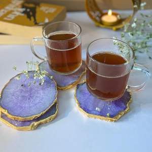 Sous-verre de table en résine artistique, style bohème, fait à la main, écologique, léger, pour rehausser la décoration de la table basse ou de la table d'appoint - Product Image 2