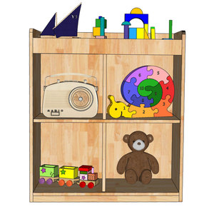 Étagère à jouets en bois de caoutchouc pour enfants 80x30x90cm KTMN003 pour le rangement de la chambre - Product Image 2