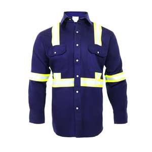 Vêtements de travail de sécurité en coton ignifuge 100% OEM, manches longues, haute visibilité - Product Image 4