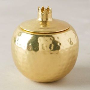 Fruit Shape Metal Decorative High Quality Stainless Steel Hammered Design Candle <b>Jar</b> with Lid - Product Image 6