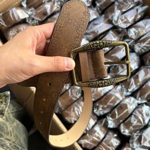 Cinturón de cuero de la mejor calidad Cinturón de cuero de color sólido para hombres - Product Image 2