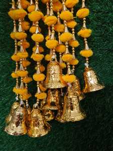 Pom Pom Strings Torans Garland Lines Yellow Flower Artificial Indian Wedding Diwali Decoration Wall Hanging Backdrops Gift - Product Image 5