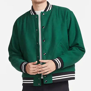 Veste d'hiver personnalisée et élégante pour hommes en cuir véritable imperméable avec patchs en pierre brodés Letterman veste universitaire classique pour homme - Product Image 6